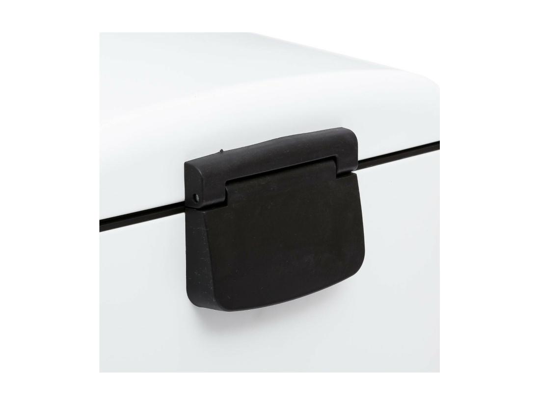 Vente Unique Poubelle 30 Litres En Métal Blanc Ouverture à Pédale