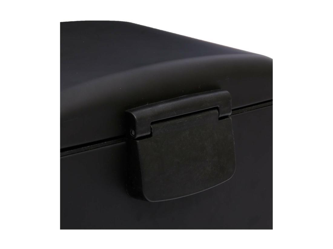 Vente Unique Poubelle 30 Litres En Métal Noir Ouverture à Pédale
