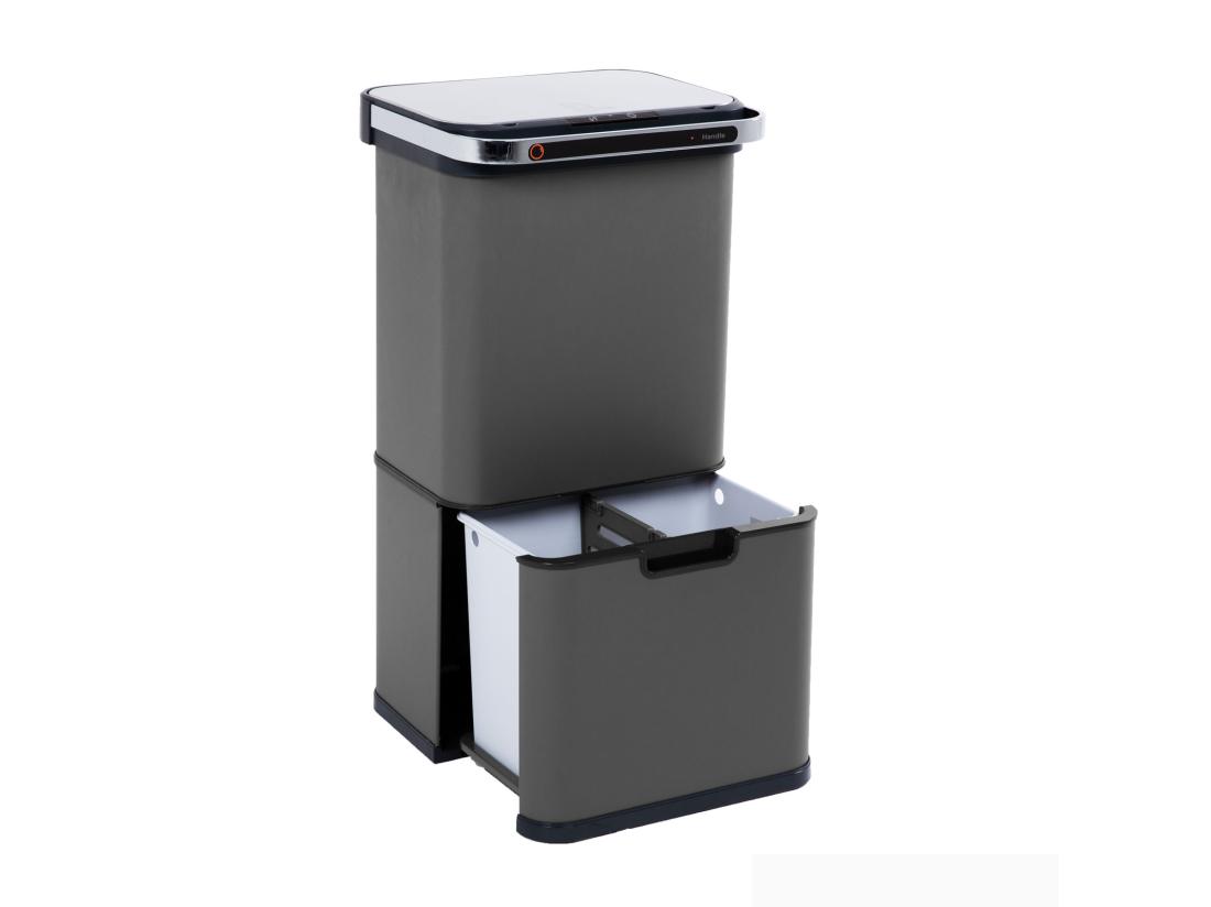 Vente Unique Poubelle à Capteur 60L Fonction Autonettoyante Et Filtre à Charbon Actif