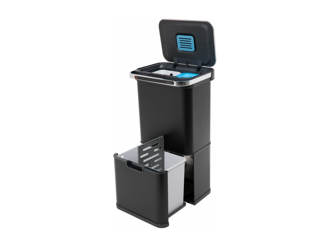 vente unique Poubelle à capteur 60L Fonction autonettoyante et filtre à charbon actif