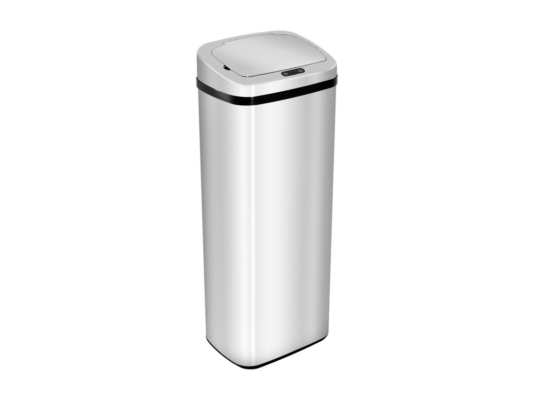 Vente Unique Poubelle à Capteur De Mouvement Ouverture Automatique 50L Acier Inox