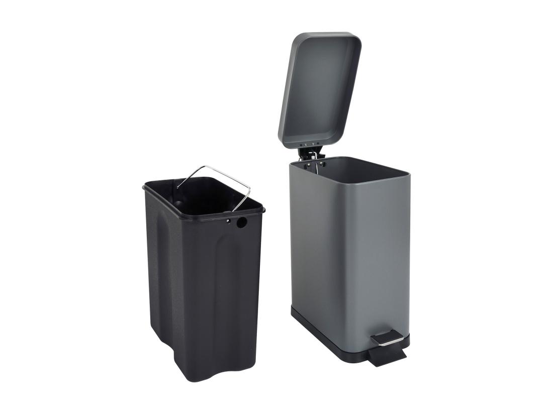 Vente Unique Poubelle à Pédale 10l Incl. Seau Intérieur Couvercle Softclose