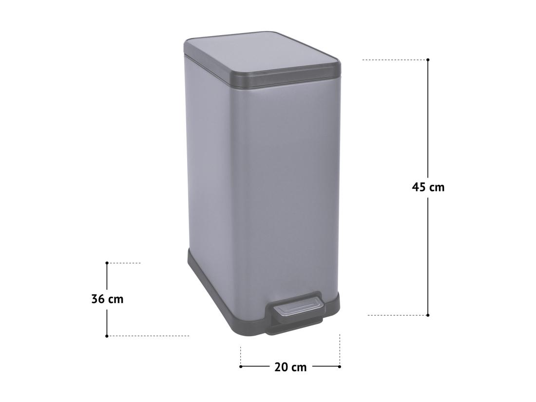 Vente Unique Poubelle à Pédale 15l Incl. Seau Intérieur