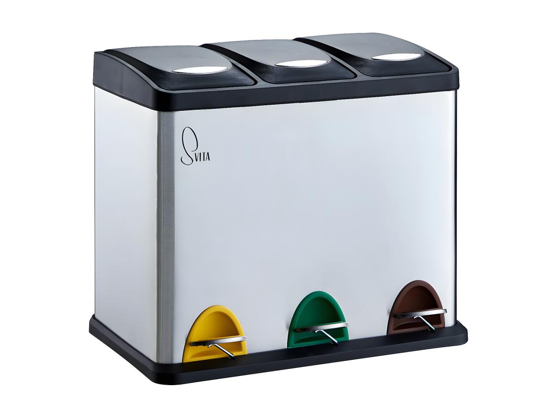 Vente Unique Poubelle à Pédale Pour Le Tri Sélectif