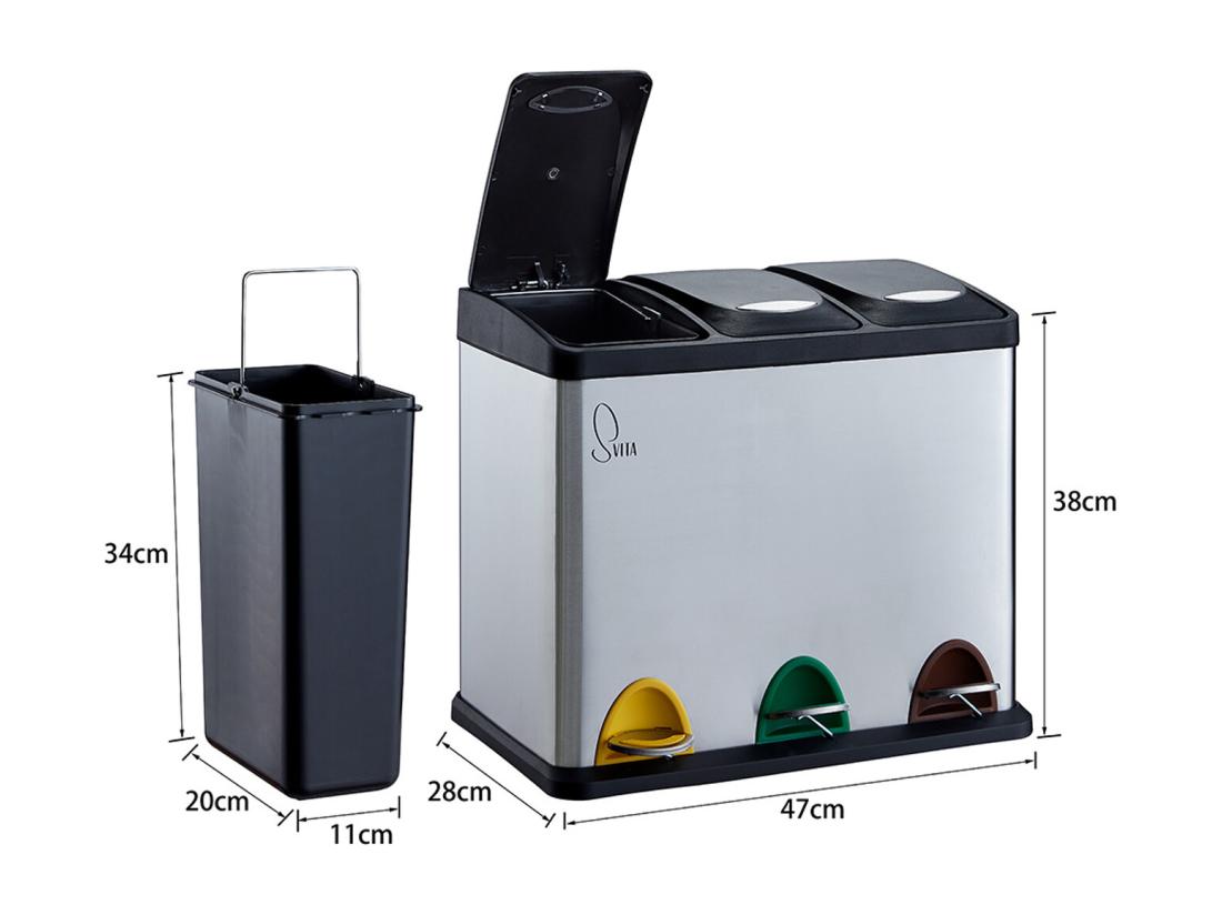 Vente Unique Poubelle à Pédale Pour Le Tri Sélectif