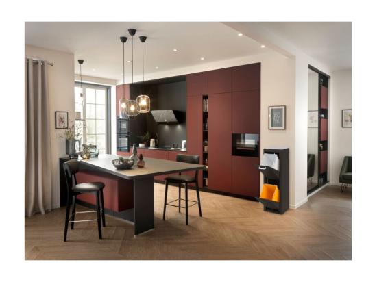 Vente Unique Poubelle Cuisine De Tri Sélectif - 2 Compartiments De 20L- CUBEK