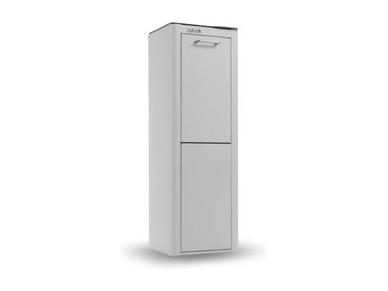 Vente Unique Poubelle Cuisine De Tri Sélectif - 2 Compartiments De 20L- CUBEK