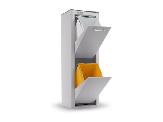 vente unique Poubelle cuisine de tri sélectif - 2 compartiments de 20L- CUBEK
