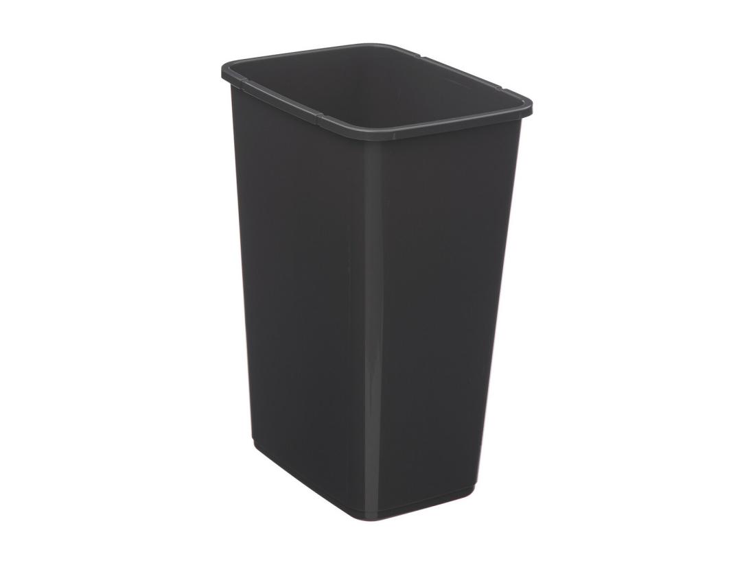 Vente Unique Poubelle De Cuisine "2 Ouvertures" 25L Gris & Noir