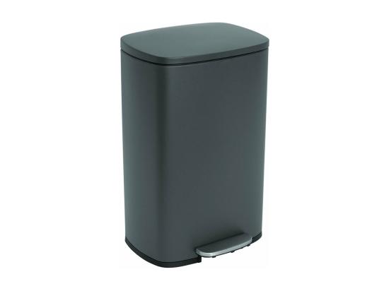Vente Unique Poubelle De Cuisine à Pédale ADMIRAL Gris Acier Inoxydable 50 L