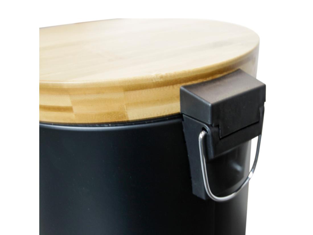 Vente Unique Poubelle De Cuisine à Pédale FOREST Noir Acier Inoxydable 30 L