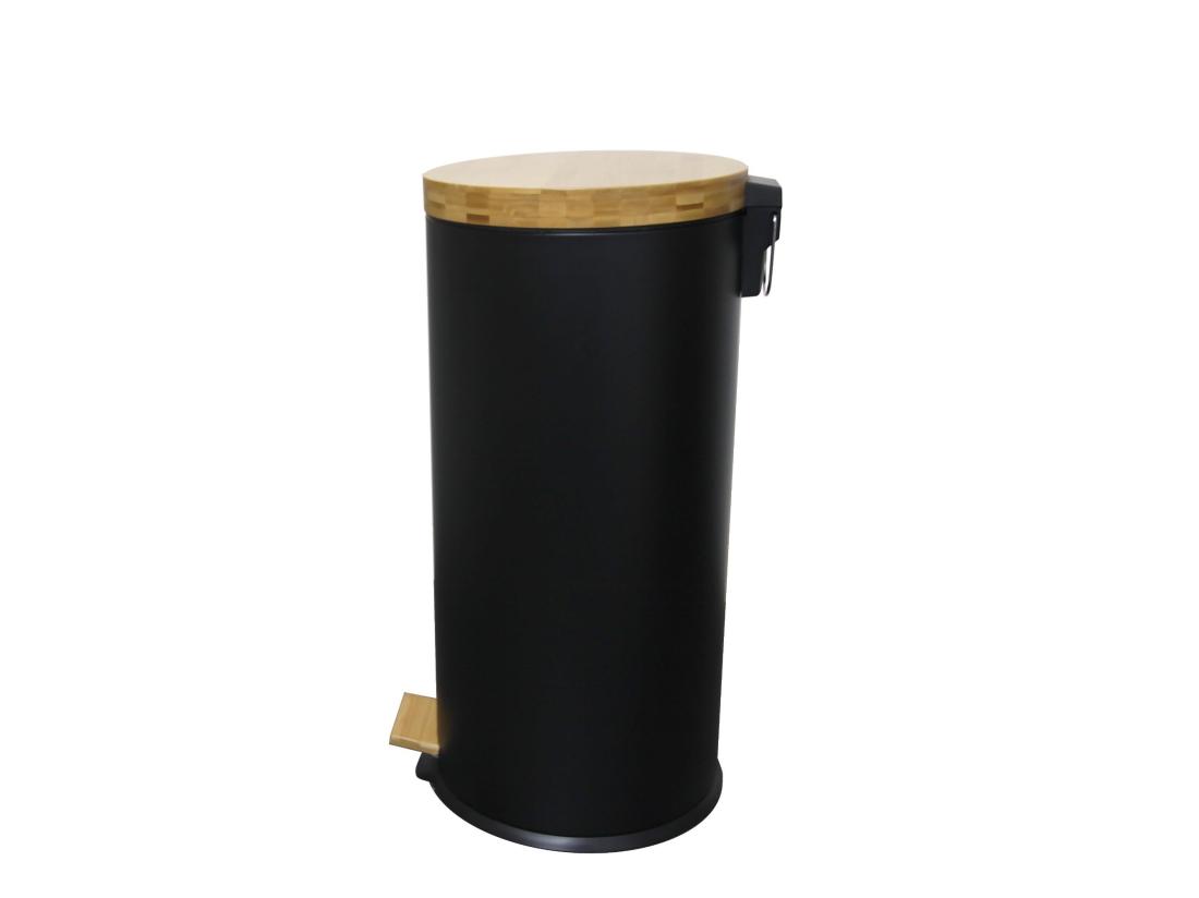 vente unique Poubelle de cuisine à pédale FOREST Noir Acier inoxydable 30 L