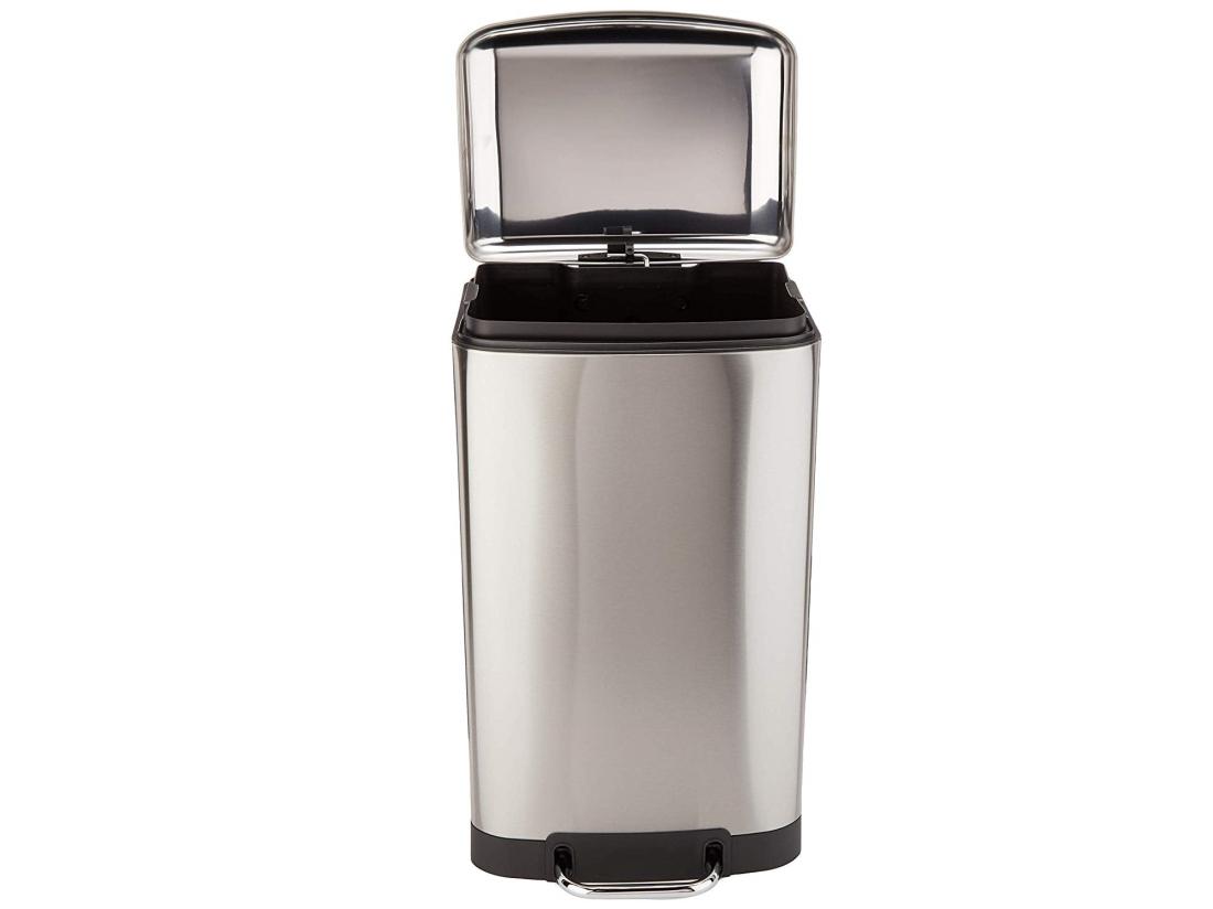 Vente Unique Poubelle De Cuisine à Pédale GREENWICH Argent Acier Inoxydable 40 L
