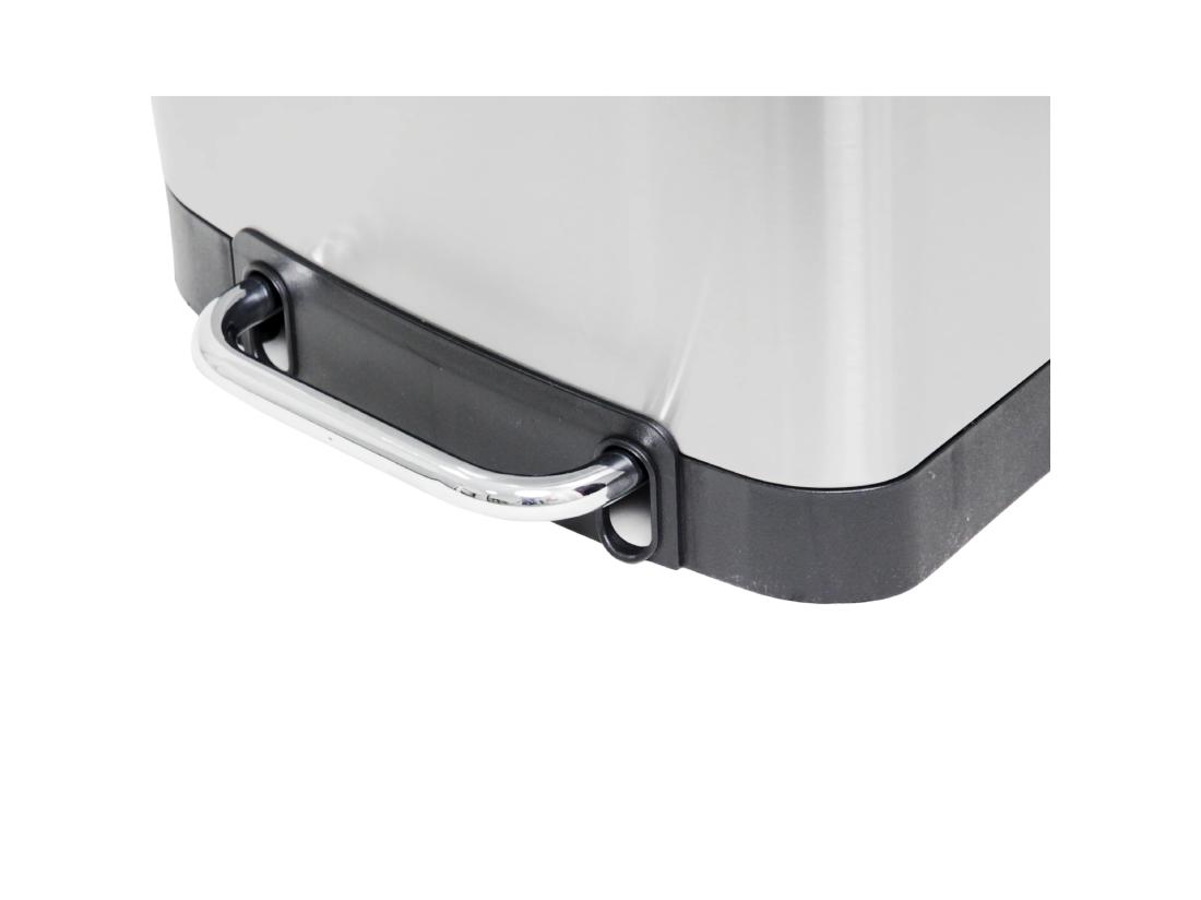 Vente Unique Poubelle De Cuisine à Pédale GREENWICH Argent Acier Inoxydable 40 L