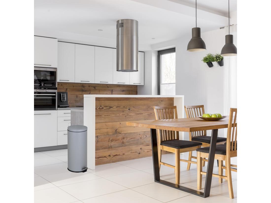 Vente Unique Poubelle De Cuisine à Pédale URBAN Gris Acier Inoxydable 30 L