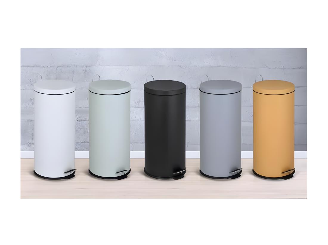 Vente Unique Poubelle De Cuisine à Pédale URBAN Gris Acier Inoxydable 30 L