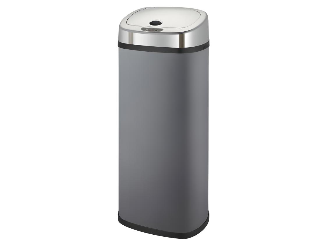 Vente Unique Poubelle De Cuisine Automatique LARGO Gris Acier Inoxydable 42 L