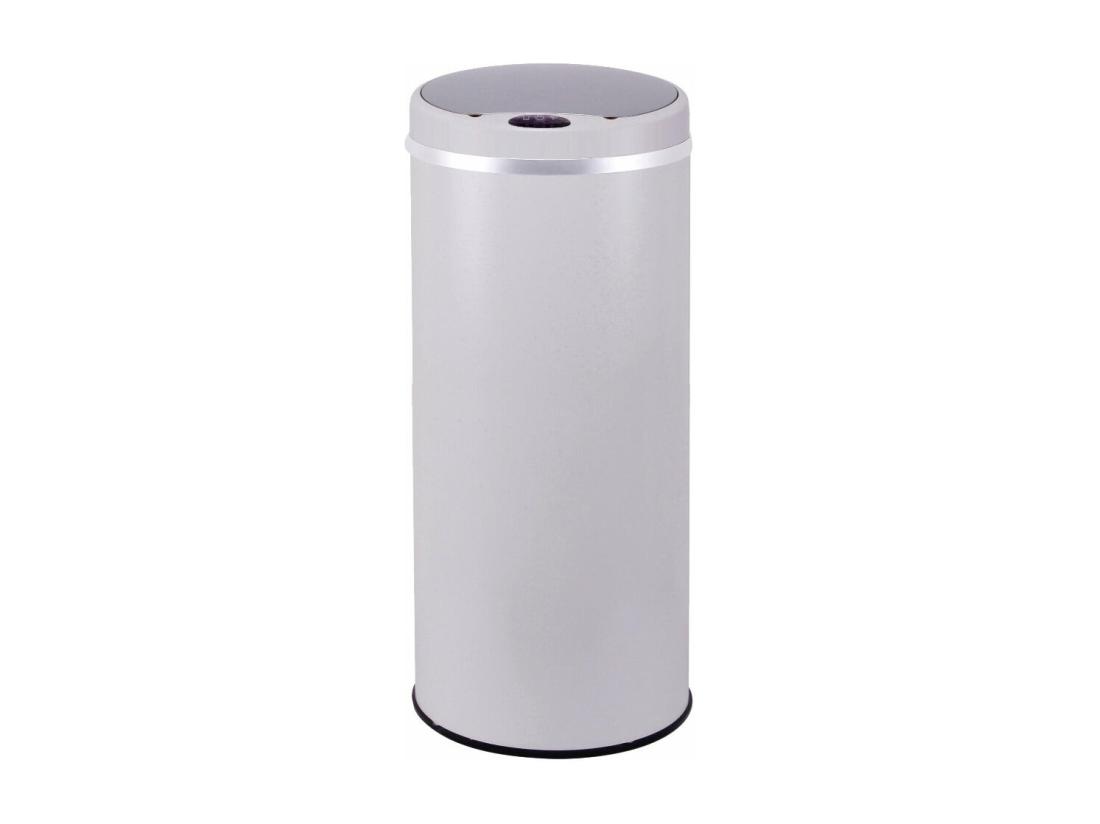 Vente Unique Poubelle De Cuisine Automatique SOHO Blanc Acier Inoxydable 42 L