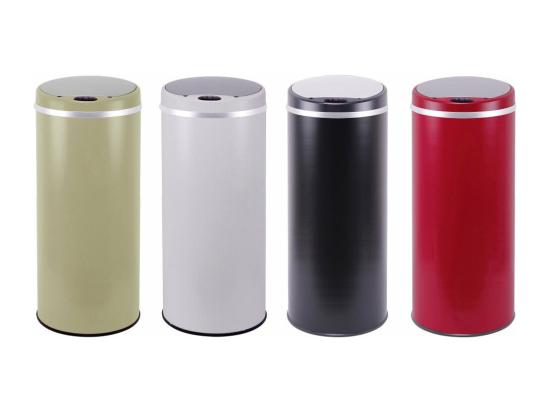 Vente Unique Poubelle De Cuisine Automatique SOHO Blanc Acier Inoxydable 42 L