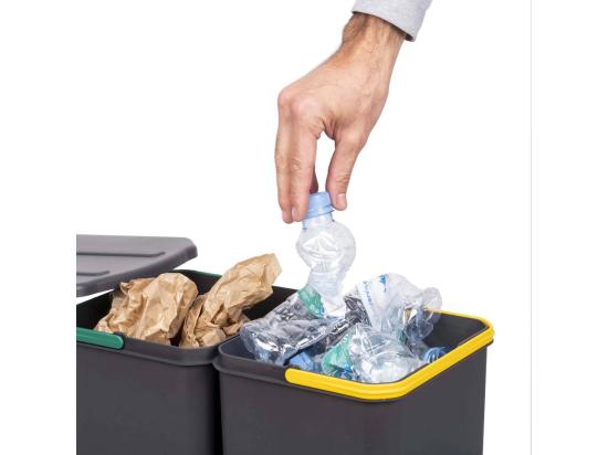 vente unique Poubelle de recyclage 2 bacs 12 litres Recycle