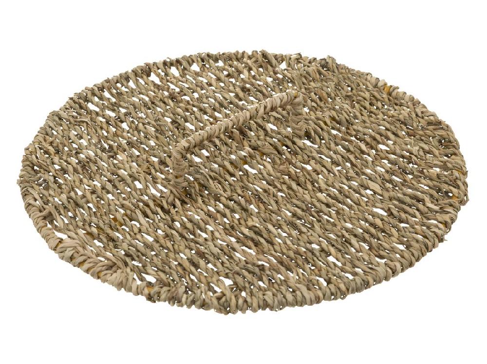 Vente Unique Poubelle De Salle De Bain Avec Couvercle En Seagrass 9 L