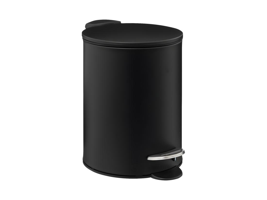 Vente Unique Poubelle De Salle De Bain En Méta Noir Soft Close 3 L