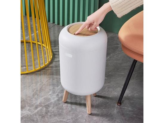 Vente Unique Poubelle De Salle De Bain Push LIMO Bois Polypropylène 9 L
