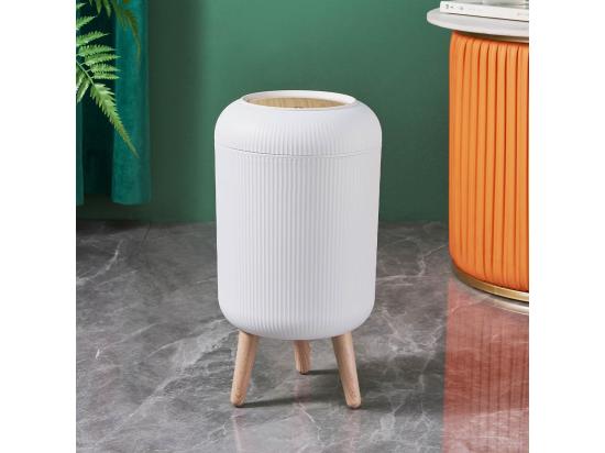 Vente Unique Poubelle De Salle De Bain Push LIMO Bois Polypropylène 9 L