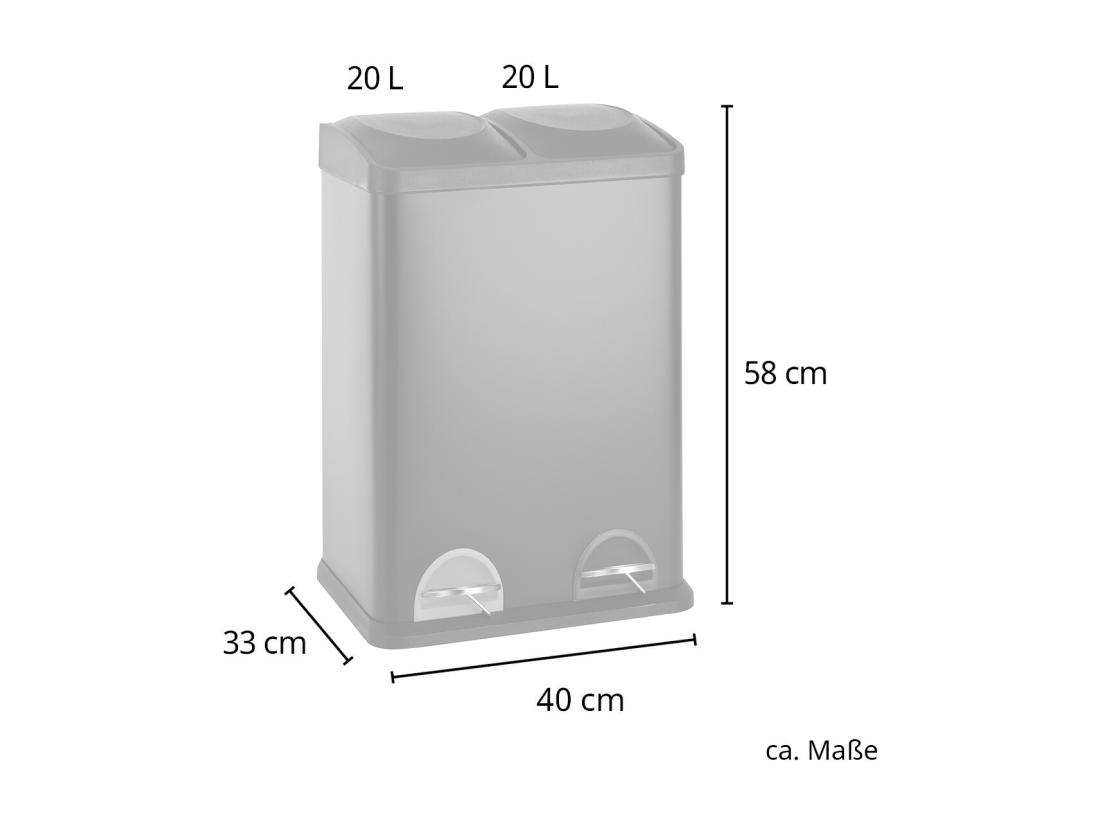 Vente Unique Poubelle De Tri Sélectif Acier Inoxydable