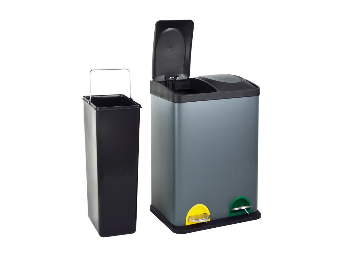Vente Unique Poubelle De Tri Sélectif Acier Inoxydable