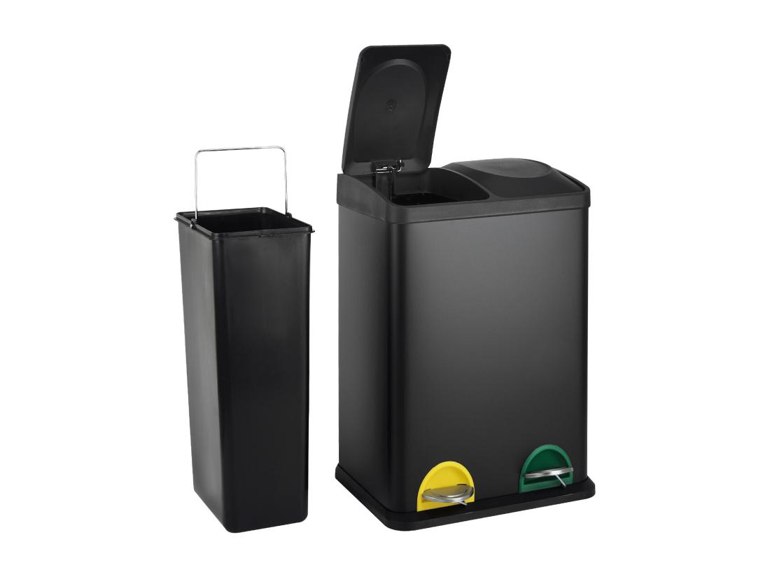 Vente Unique Poubelle De Tri Sélectif Acier Inoxydable