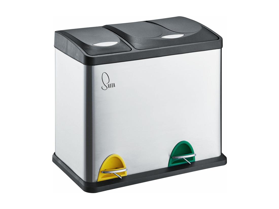 Vente Unique Poubelle De Tri Sélectif Acier Inoxydable