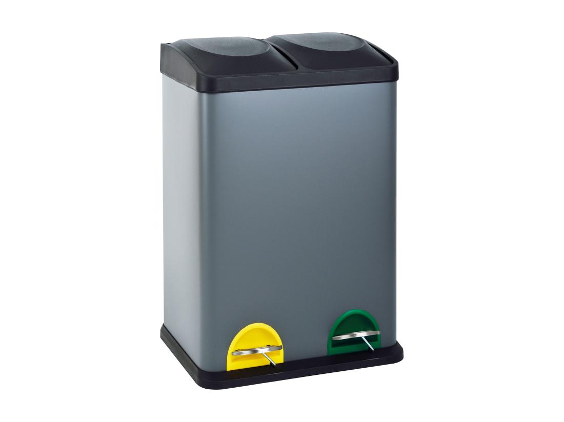 Vente Unique Poubelle De Tri Sélectif Acier Inoxydable