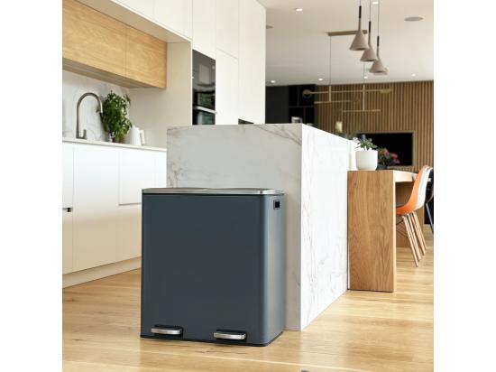 vente unique Poubelle de tri sélectif MAJOR Gris Acier inoxydable 60 L