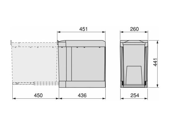 Vente Unique Poubelle Fixation Inférieure Et Extraction Automatique 30 L