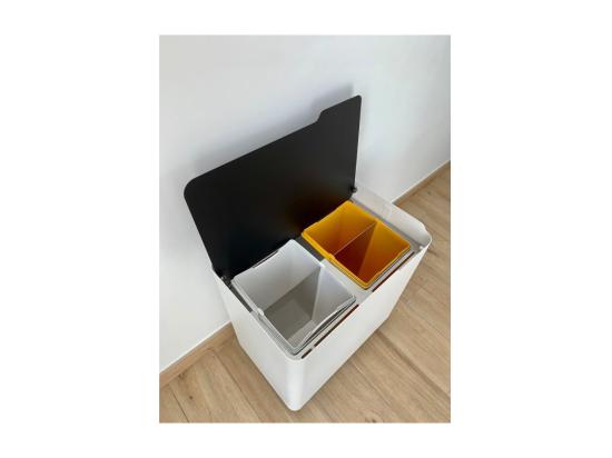 Vente Unique Poubelle Pour Tri Sélectif Modulable Fermeture Douce 40 Litres ECOBOX-TOP