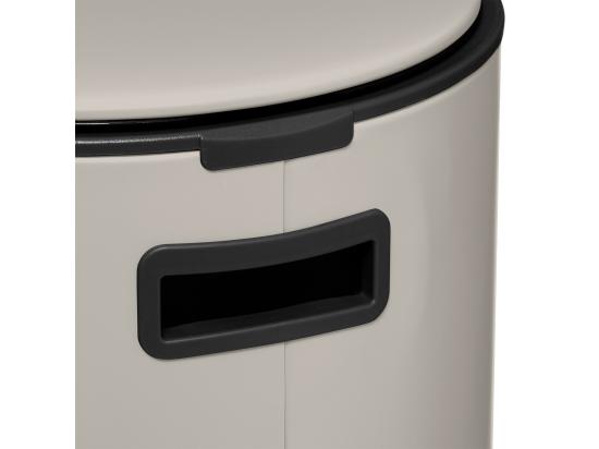 Vente Unique Poubelle Ronde 30 Litres En Métal Beige Argile