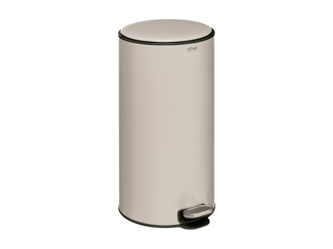 vente unique Poubelle ronde 30 Litres en Métal Beige argile