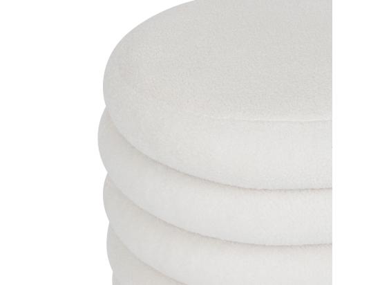 Vente Unique Pouf Avec Coffre En Tissu à Bouclettes Blanc 59 X 45 Cm