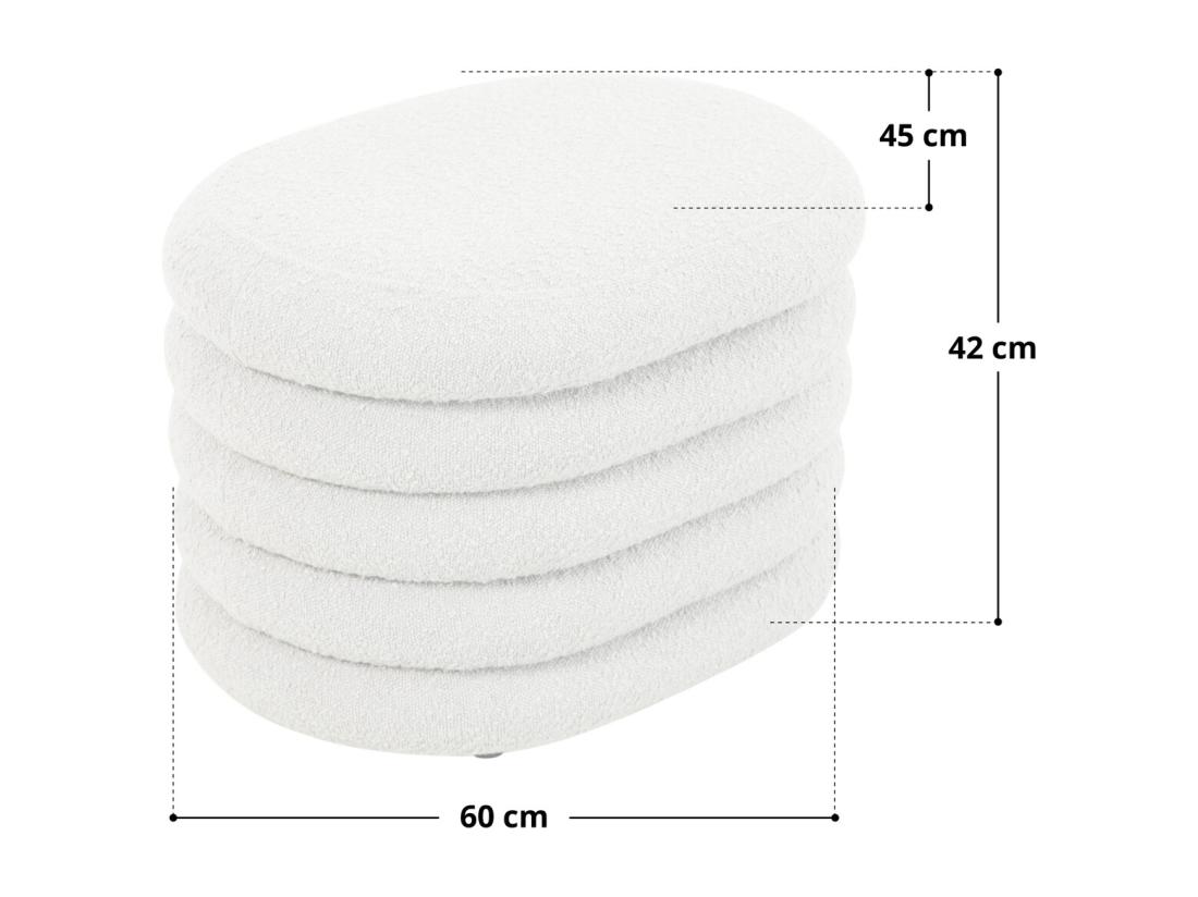 Vente Unique Pouf Avec Espace De Rangement Et Revêtement En Boucle