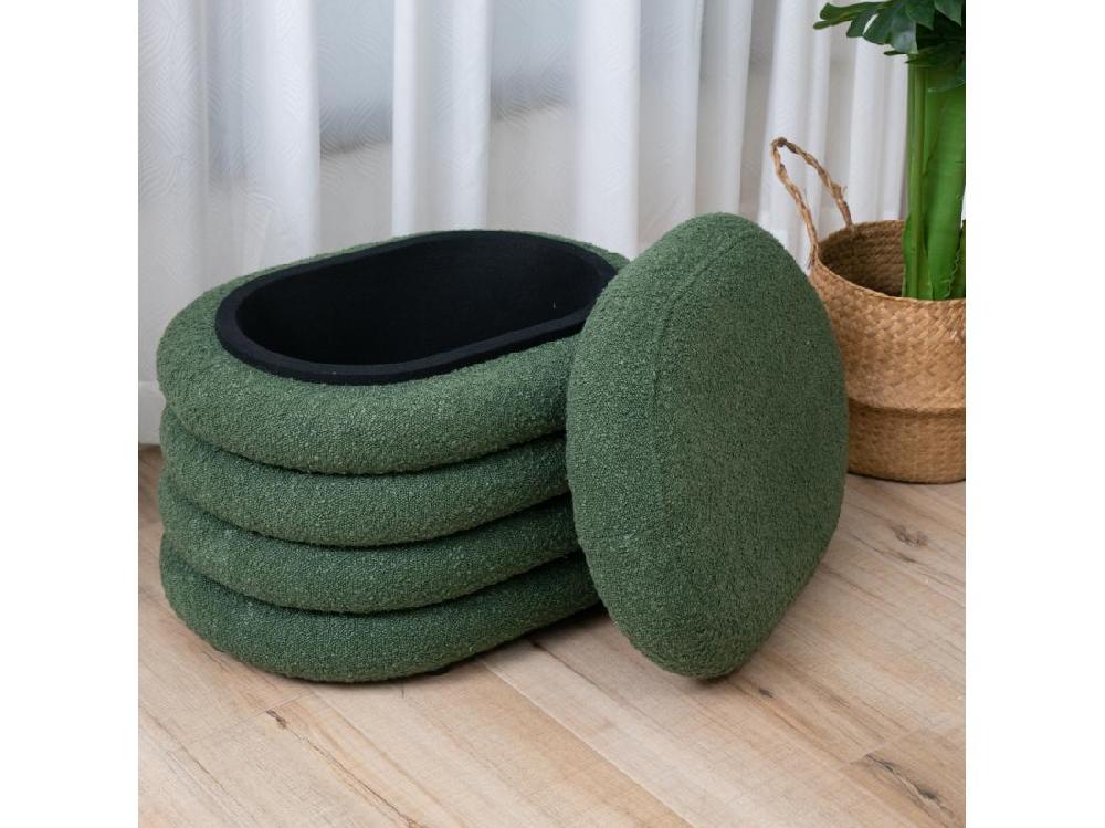 Vente Unique Pouf Avec Espace De Rangement Et Revêtement En Boucle