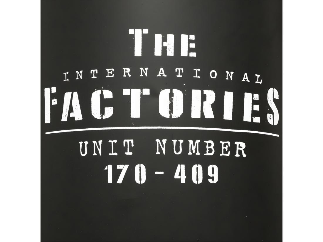 Vente Unique Pouf Bidon Avec Coffre De Rangement En Métal Noir Style Industriel