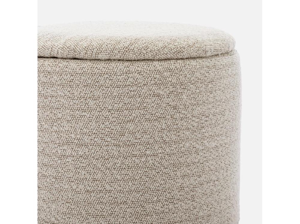 vente unique Pouf blanc en tissu avec rangement pour coussins ou plaids