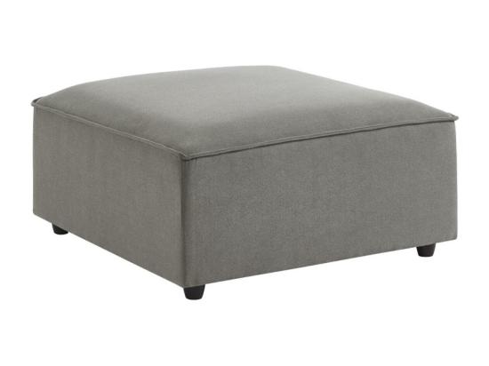 vente unique Pouf carré en tissu déperlant gris clair - SENSE L 91 x l 91 x H44cm