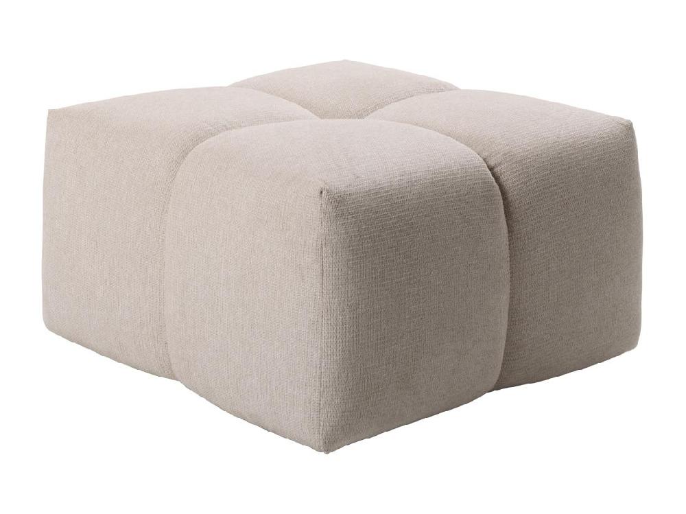 Vente Unique Pouf Carré En Tissu Texturé Beige TRIMALDI