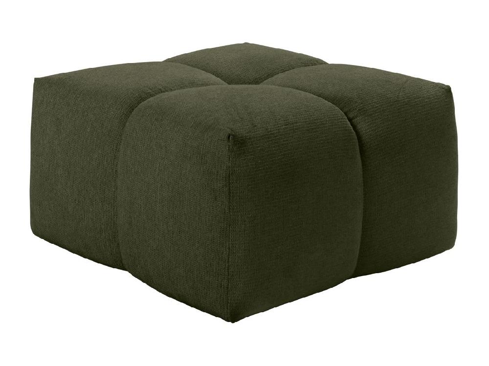 Vente Unique Pouf Carré En Tissu Texturé Vert TRIMALDI