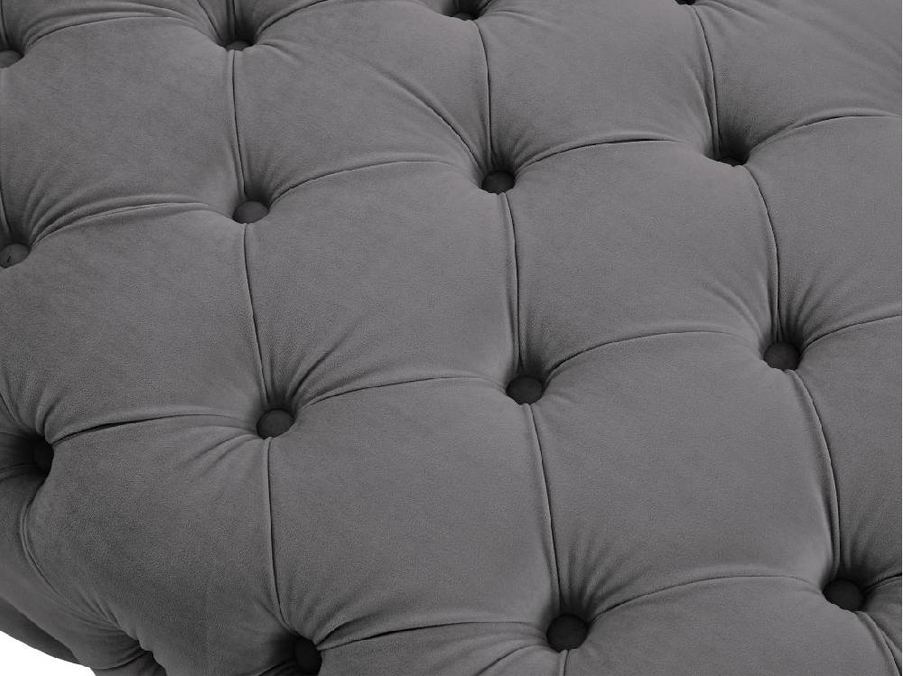 Vente Unique Pouf Chesterfield En Velours Anthracite EDWINA