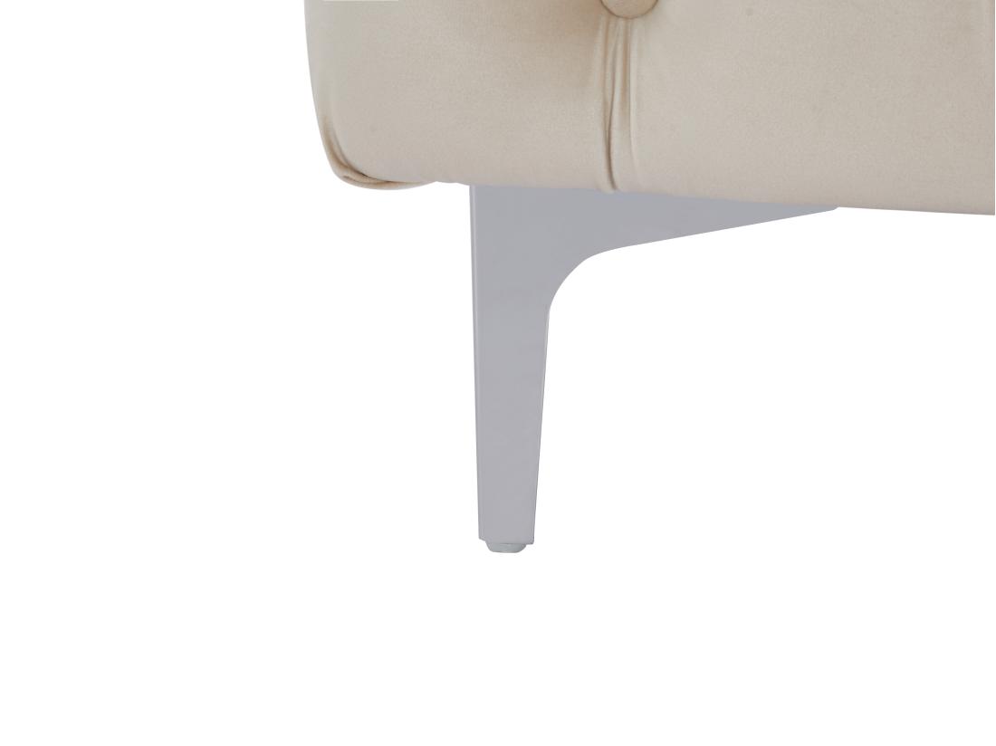 Vente Unique Pouf Chesterfield En Velours Beige EDWINA