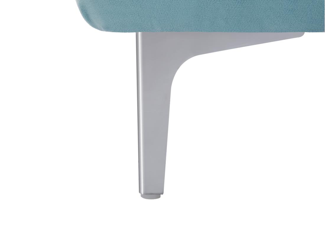 Vente Unique Pouf Chesterfield En Velours Bleu Pastel EDWINA