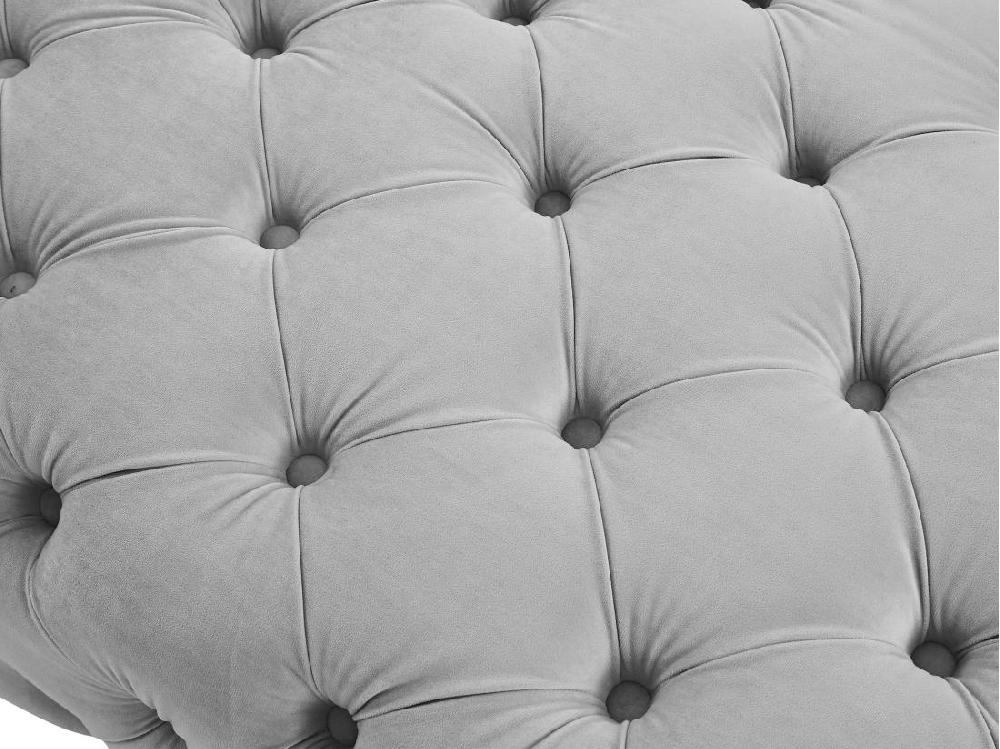 Vente Unique Pouf Chesterfield En Velours Gris Clair EDWINA